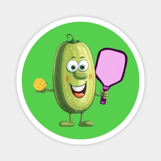 Funny Cartoon Pickleball Player Magnet